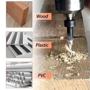 image of a pilot hole being drilled with various materials