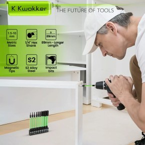 man assembling flat pack furniture with special drill bits