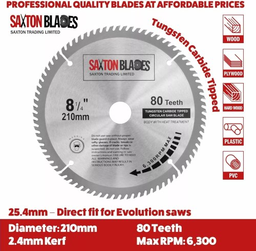 Best 210mm (8.25") circular saw blade for MDF