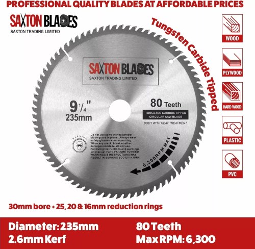 Best 235mm (9.25") circular saw blade for MDF