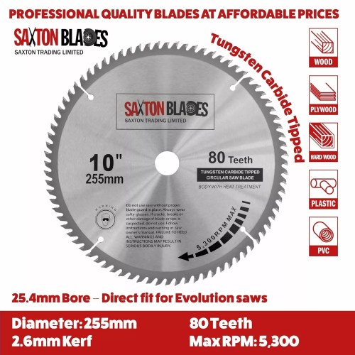 255mm (10") circular saw blade for MDF