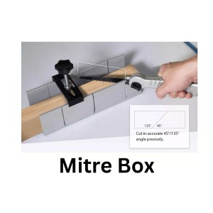 mitre box being used to cut skirting