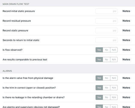 NFPA inspection software questions