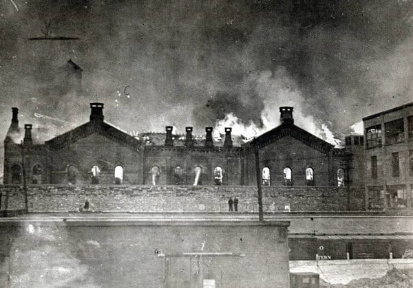 The Ohio Penitentiary on fire