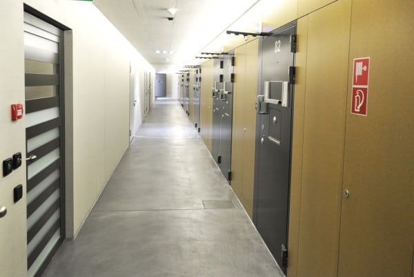 Modern prison hallway