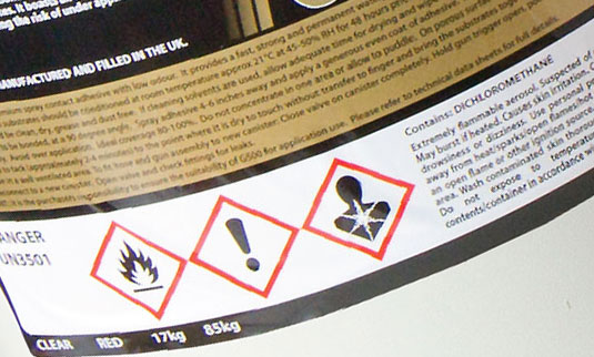 Contact Adhesive Hazard Labels