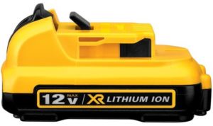 DEWALT 12V XR Lithium Ion battery on a white background