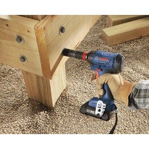 Bosch Impact Driver fastening into hardwood.