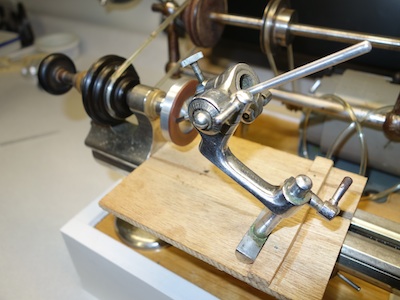 Carbide Graver in Sharpening Jig with diamond grinding wheel