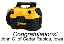 August Newsletter Giveaway | DEWALT Cordless Wet/Dry Vac