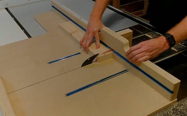 cross cutting board with table saw sled