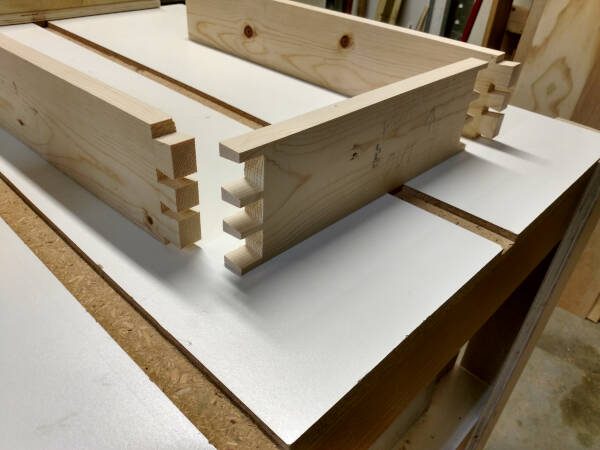 dovetail drawer box dovetails cut