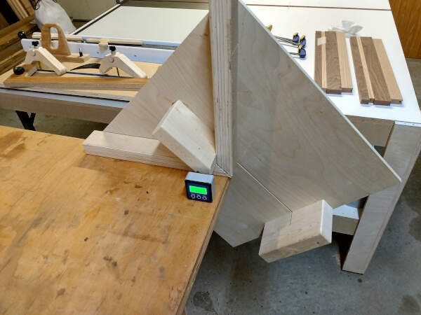 Resting my miter sled on my work bench